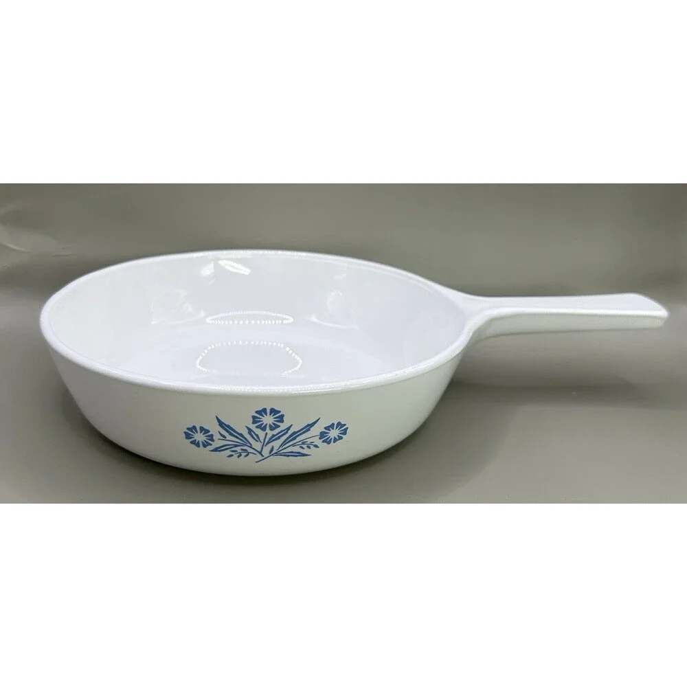 Vintage Corning Ware Grab-It P-150-B 15 oz Bowl & 6½” Baker Blue Floral USA
